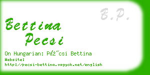 bettina pecsi business card